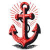Red Anchor Sunbeam Pattern