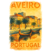 Aveiro, Portugal – Affiche aquarelle Moliceiros