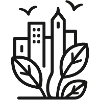 Urban Green Skyline Outline