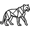 Geometrischer Tiger Linienkunst