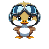 Croaking pilot with aviator goggles