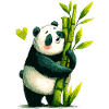 Panda Kuschel mit Bambus