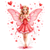Pink fairy with butterfly wings