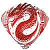 Roter Yin-Yang-Wirbel