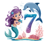 Mermaid 7th Birthday 7 Years