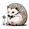Hedgehog with Shamrock Nature Lover