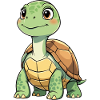 Green Turtle Cartoon Pattern