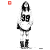 Red stamp on black