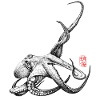 Octopus with Kanji Stamp