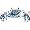 Winker crab with kanji stamp