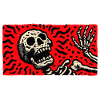 Skeleton in blood red retro print