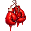 Red boxing gloves in graffiti style