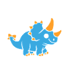 Équipe Dinosaure Bleu Cartoon