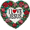 I Love Jesus Floral Heart
