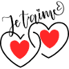 Je T'aime Cœurs entrelacé  