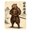 Samurai, Capybara, Japanese Art, Anime