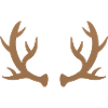 Brown Deer Antlers Silhouette