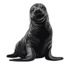 Gray seal illustration with curious look