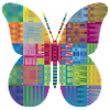 Bunter Patchwork-Schmetterling
