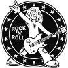 Rock'N'Roll Guitarist Cartoon Style