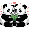 Panda couples in love