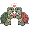 Turtles Love Hug Cuddle Heart Cute