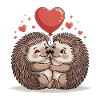 Hedgehog Couple Valentine's Day