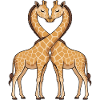 Heart-shaped giraffe duo