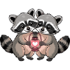 Raccoon Couple Heart