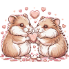 Cuddly Heart Hamster Duo