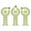 Green Gingham Minis Apple Figures