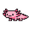 Pixelated Pink Pixel Art Axolotl