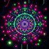 Neon Mandala Cyber Galaxy Pattern