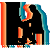 Piano Player Retro Silhouette Musical Gift