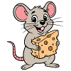Cheeky Mouse Cartoon with Cheese