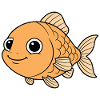 Cheerful Orange Goldfish Cartoon