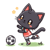 Kitten footballer in action