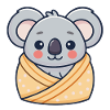 Koala cocon douillet pastel