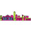 Bydgoszcz City Skyline Granaries Line Art
