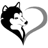 Silhouette Husky au cœur