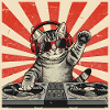 Cat DJ Retro Pop Art