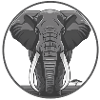 Elephant Head Circle Graphic