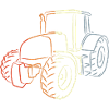 Retro Traktor Skizze