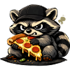 Pizza raccoon with hat