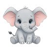 Cuddly baby elephant cartoon