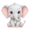 Cuddly baby elephant cartoon