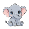 Cuddly baby elephant cartoon