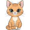 Kitten Cartoon: Orange Striped Fur