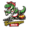 Tyrannosaugus Rex with vacuum cleaner