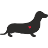 Dackel Herz Silhouette